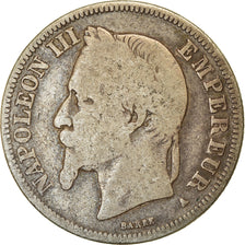 Moeda, França, Napoleon III, Napoléon III, 2 Francs, 1868, Paris, VF(20-25)