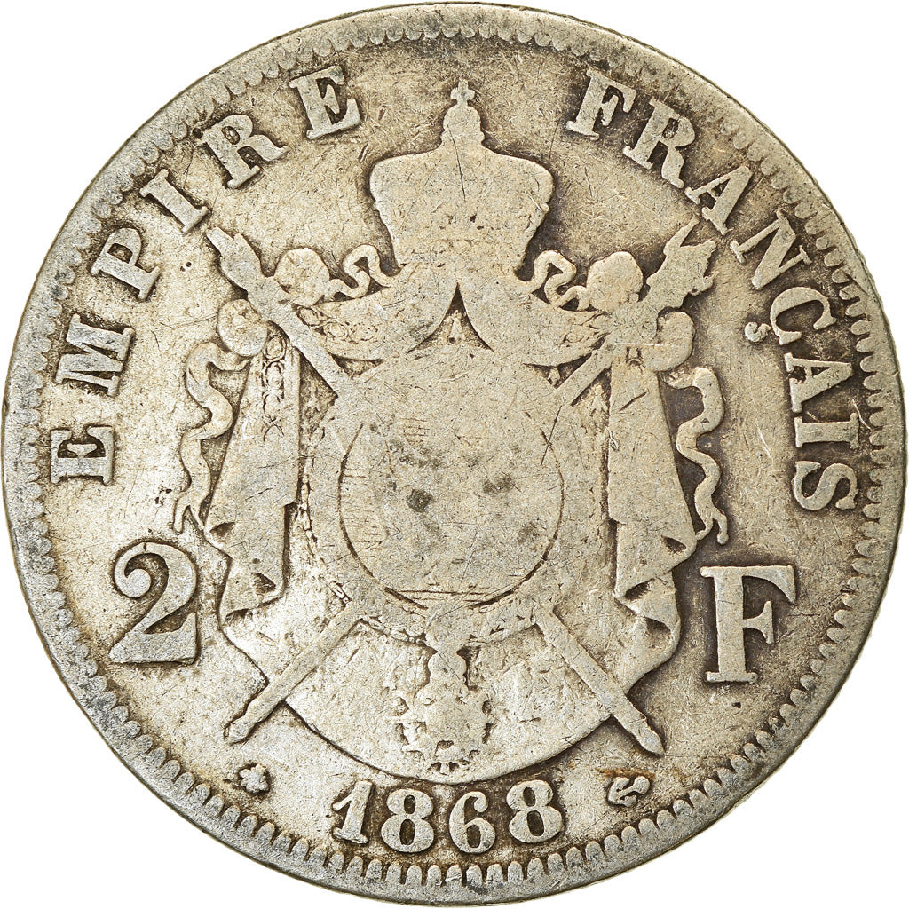 Münze, Frankreich, Napoleon III, Napoléon III, 2 Francs, 1868, Paris, S