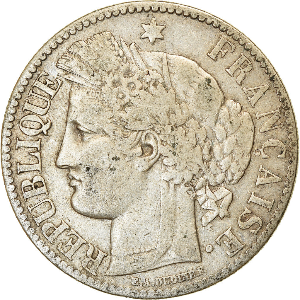 Coin, France, Cérès, 2 Francs, 1872, Paris, VF(30-35), Silver, KM:817.1