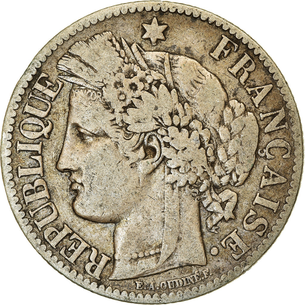Coin, France, Cérès, 2 Francs, 1887, Paris, VF(20-25), Silver, KM:817.1