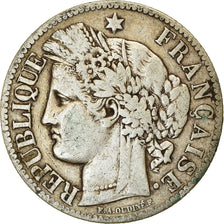 Moeda, França, Cérès, 2 Francs, 1887, Paris, VF(30-35), Prata, KM:817.1