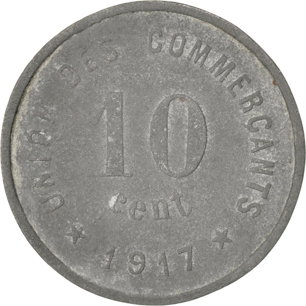 Castelnaudary, Union des Commerçants, 10 Centimes 1917, Elie 10.2