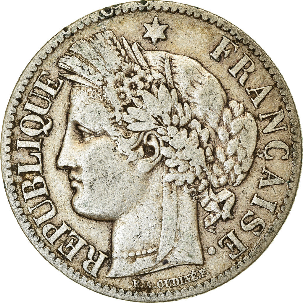 Coin, France, Cérès, 2 Francs, 1887, Paris, VF(30-35), Silver, KM:817.1