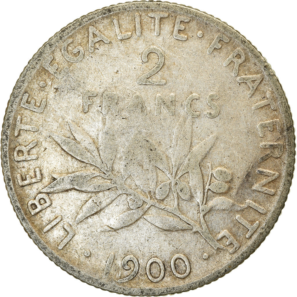 Coin, France, Semeuse, 2 Francs, 1900, Paris, VF(20-25), Silver, KM:845.1