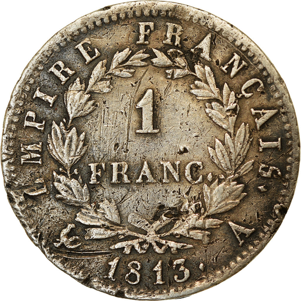 Munten, Frankrijk, Napoléon I, Franc, 1813, Paris, FR+, Zilver, KM:692.1