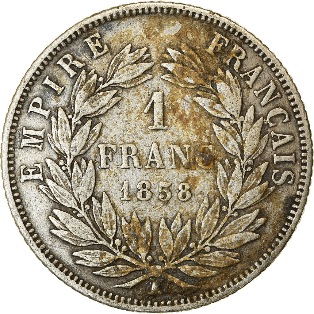 Münze, Frankreich, Napoleon III, Napoléon III, Franc, 1858, Paris, S+, Silber