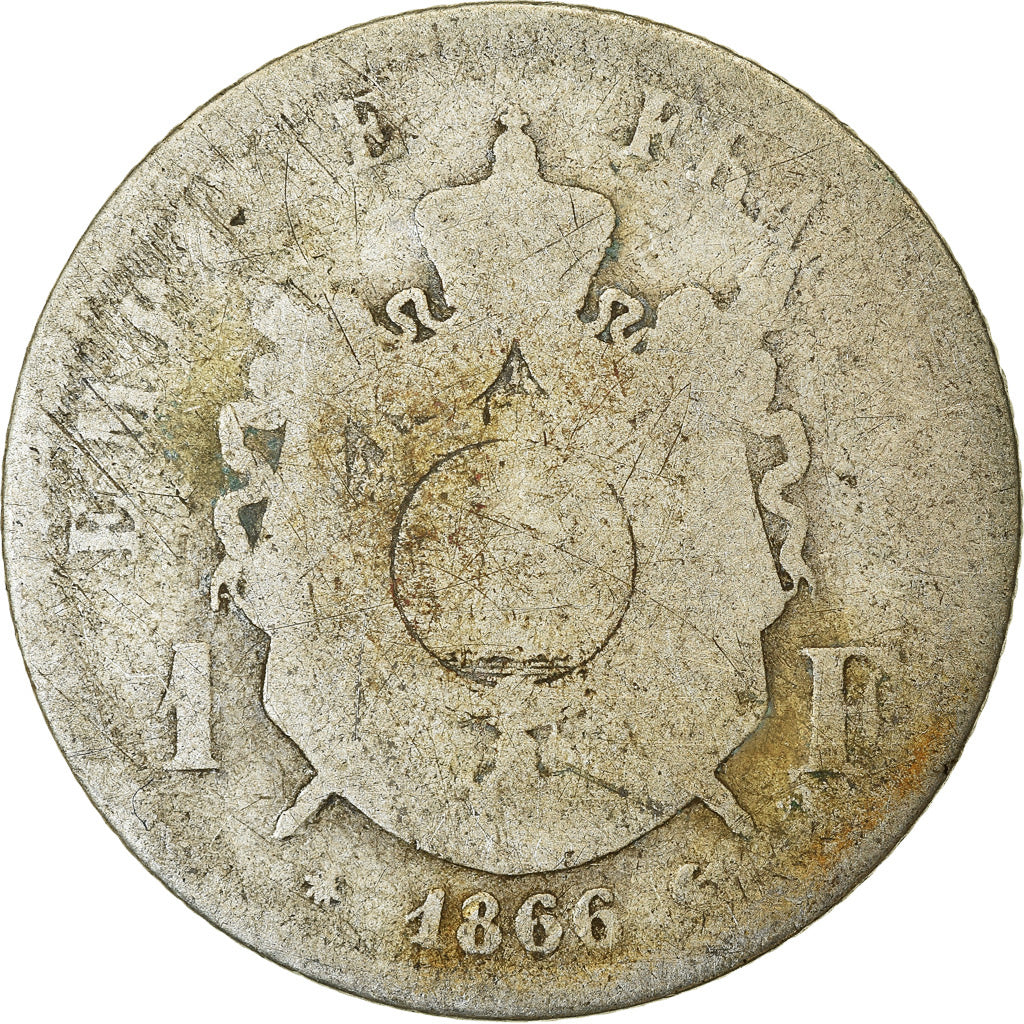 Münze, Frankreich, Napoleon III, Napoléon III, Franc, 1866, Paris, S, Silber
