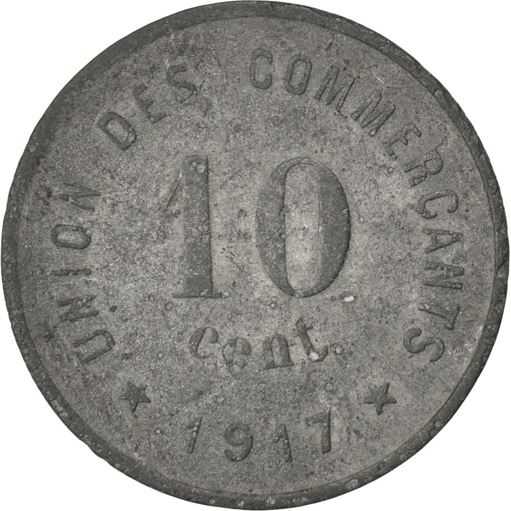 France, 10 Centimes, 1917, VF(30-35), Zinc, Elie #10.2, 2.85