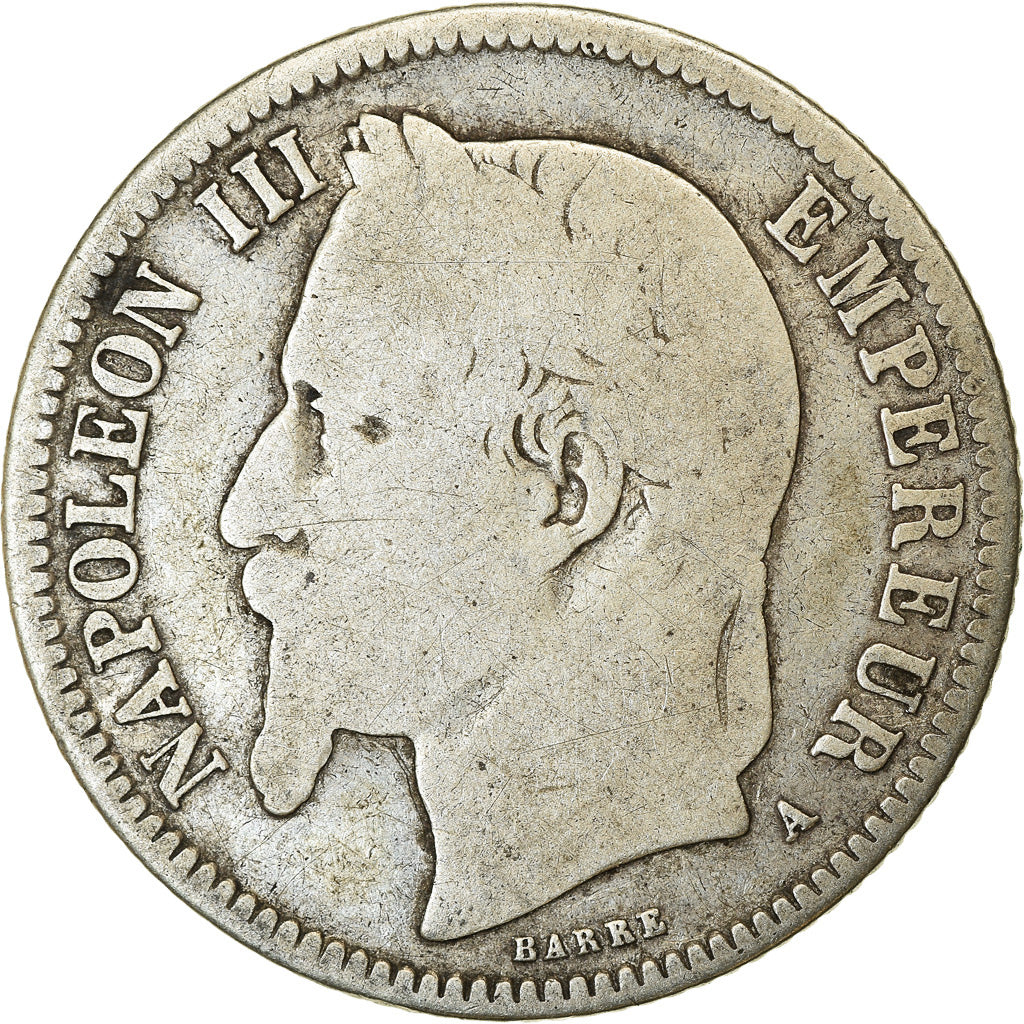 Monnaie, France, Napoleon III, Napoléon III, Franc, 1866, Paris, TB, Argent