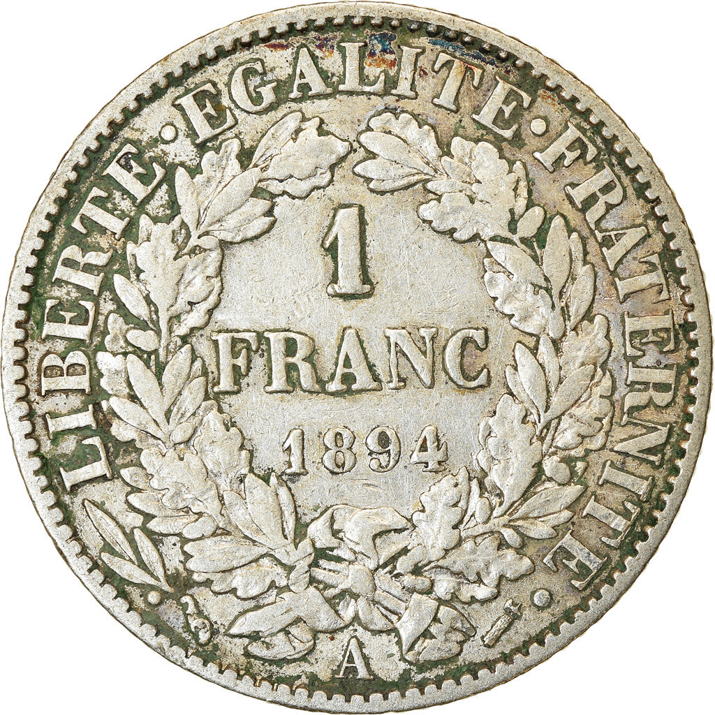 Coin, France, Cérès, Franc, 1894, Paris, EF(40-45), Silver, KM:822.1