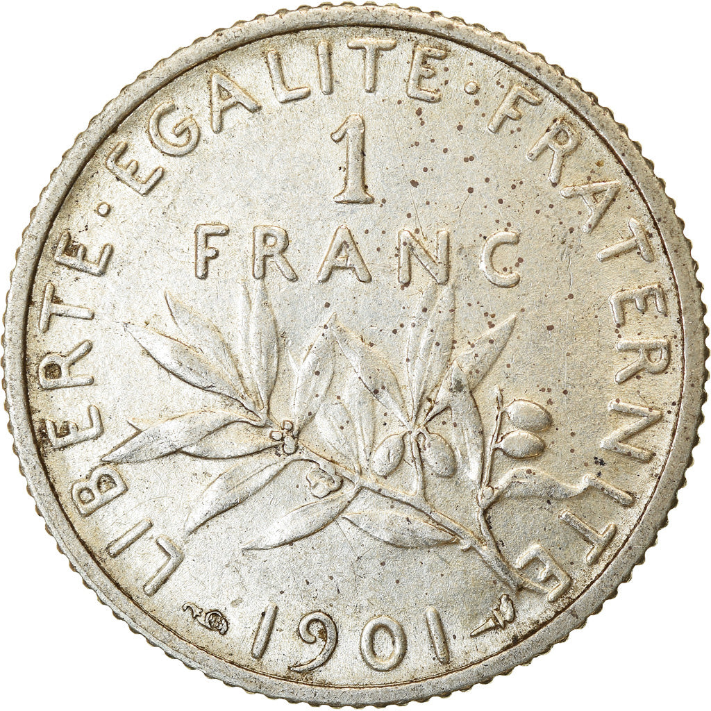 Coin, France, Semeuse, Franc, 1901, Paris, AU(55-58), Silver, KM:844.1