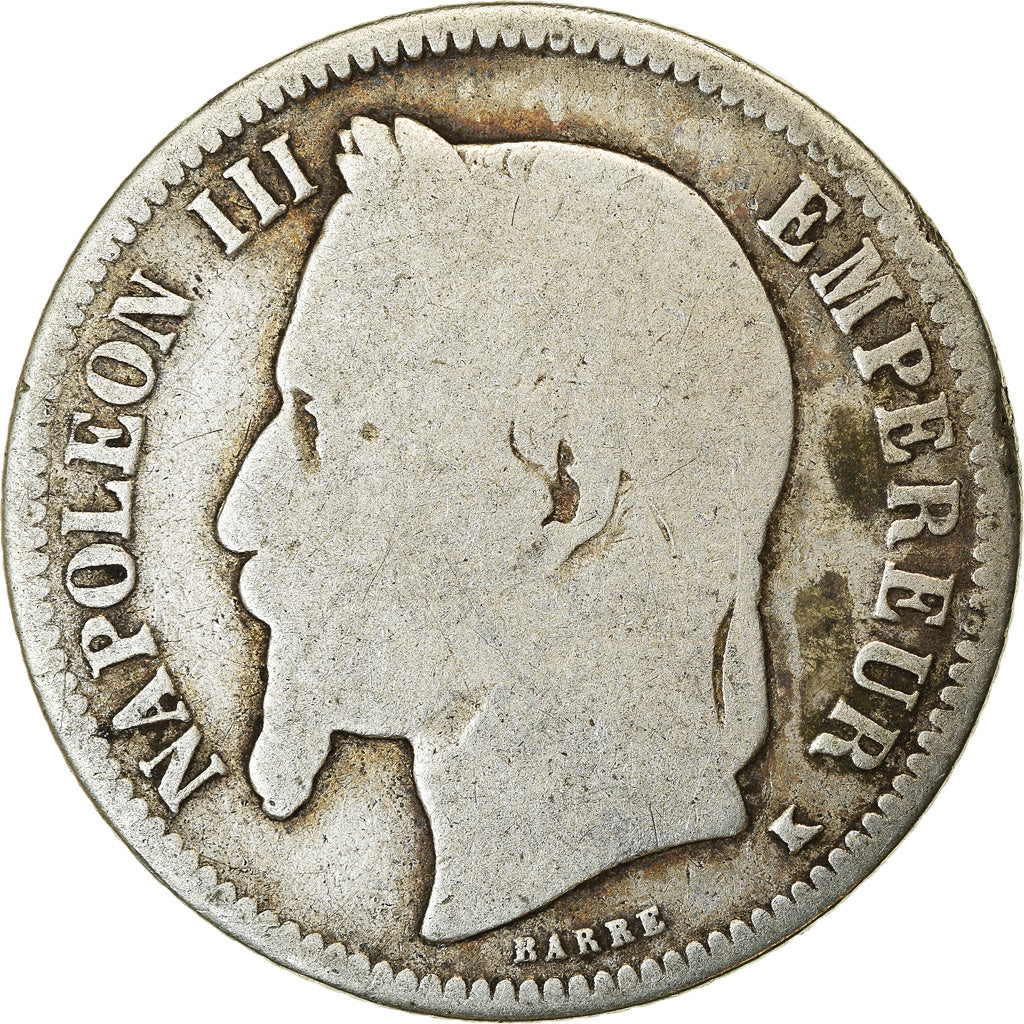 Moneta, Francia, Napoleon III, Napoléon III, Franc, 1867, Bordeaux, B+
