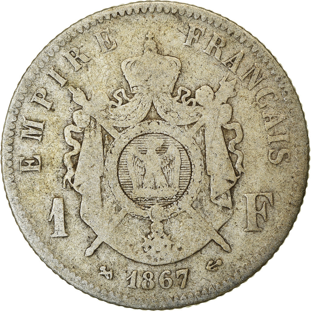 Munten, Frankrijk, Napoleon III, Napoléon III, Franc, 1867, Bordeaux, FR