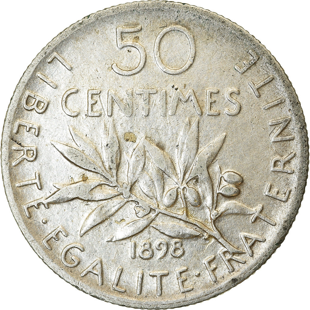 Münze, Frankreich, Semeuse, 50 Centimes, 1898, Paris, SS+, Silber, KM:854