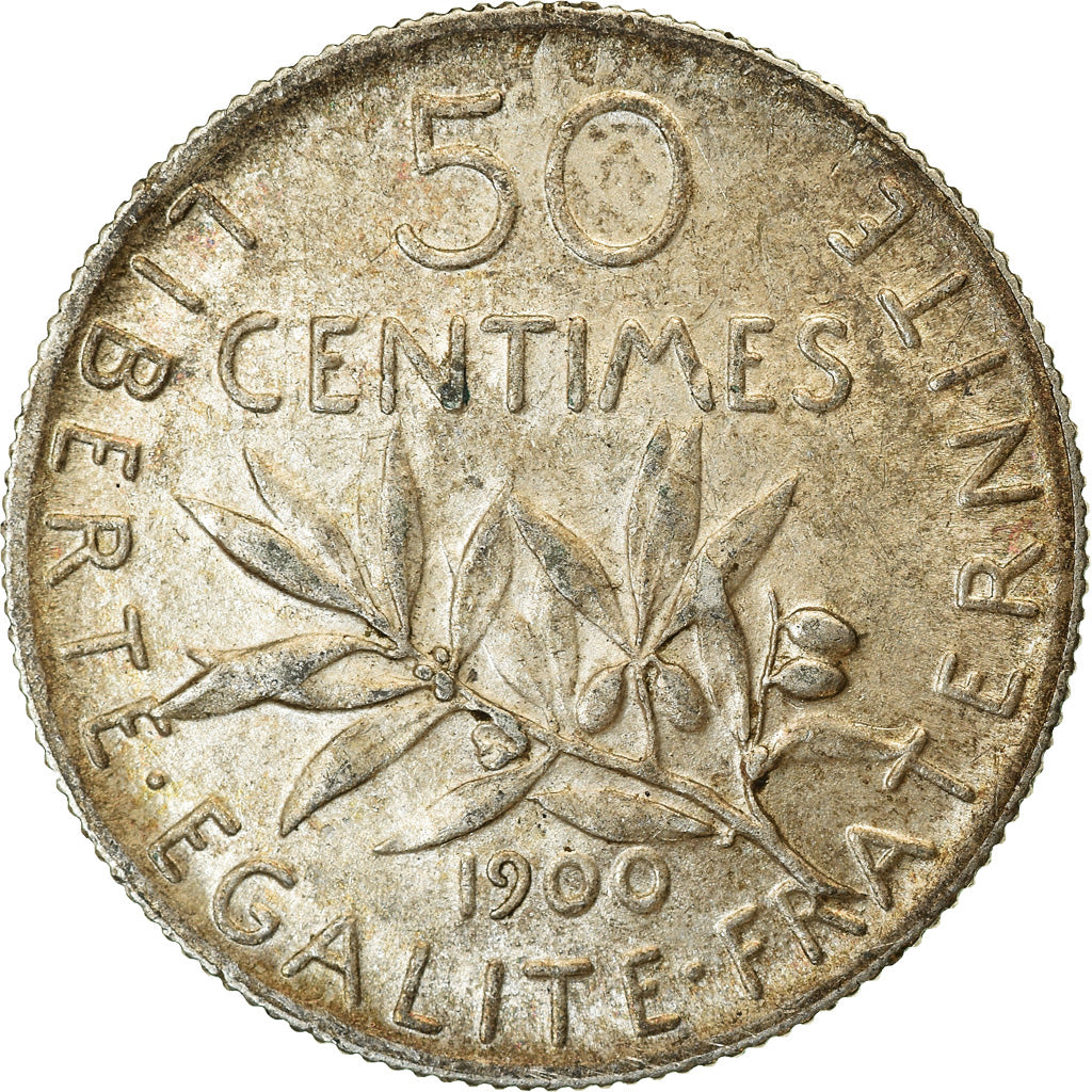 Coin, France, Semeuse, 50 Centimes, 1900, Paris, AU(50-53), Silver, KM:854