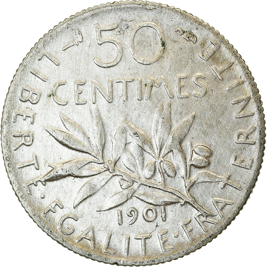Münze, Frankreich, Semeuse, 50 Centimes, 1901, Paris, SS+, Silber, KM:854