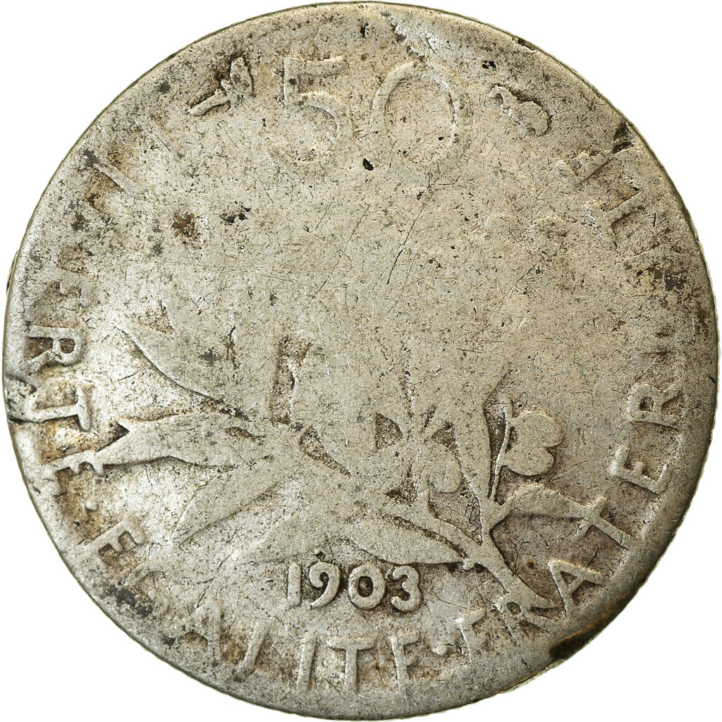 Coin, France, Semeuse, 50 Centimes, 1903, Paris, F(12-15), Silver, KM:854