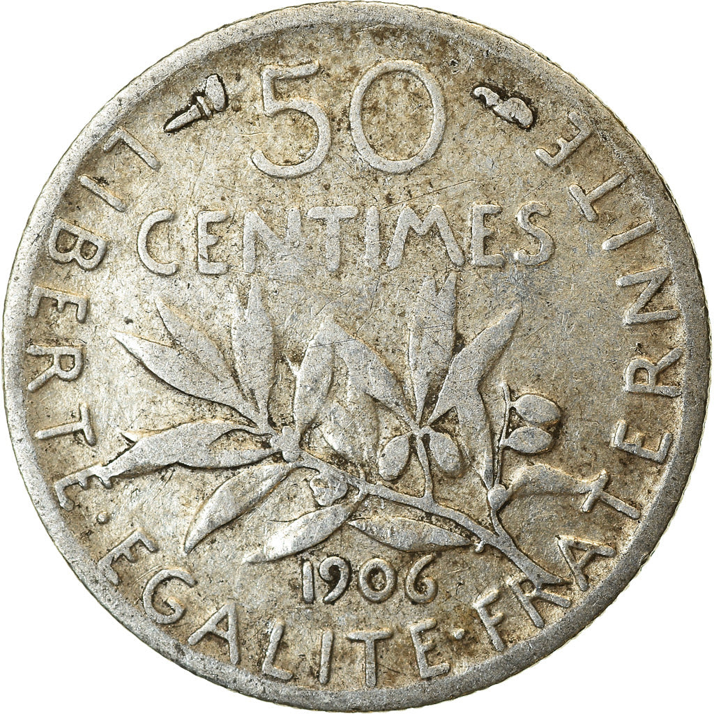 Münze, Frankreich, Semeuse, 50 Centimes, 1906, Paris, S, Silber, KM:854