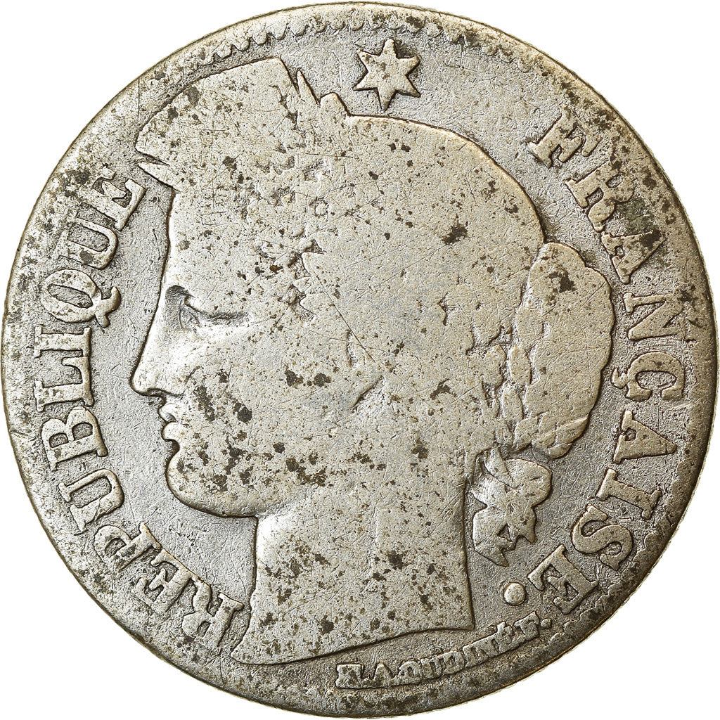 Moneta, Francja, Cérès, 50 Centimes, 1871, Paris, VF(20-25), Srebro, KM:834.1