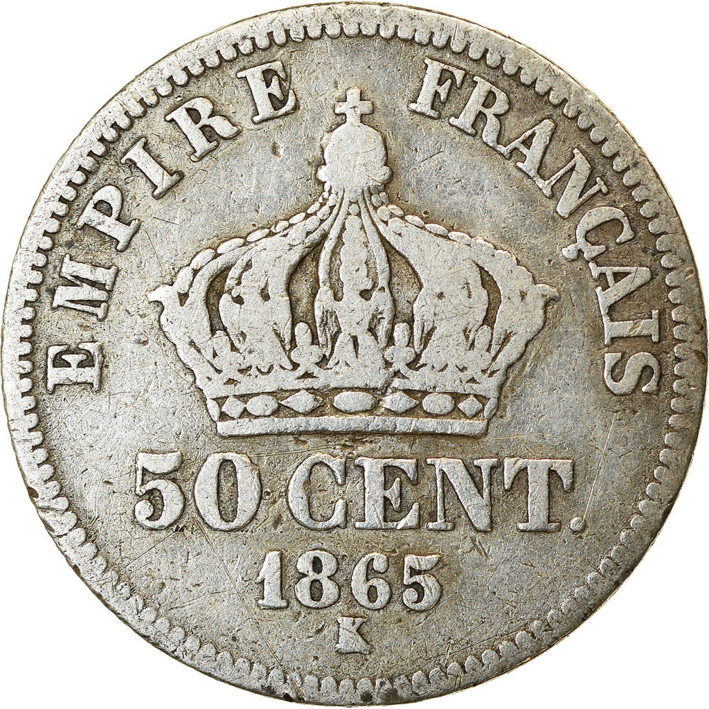 Coin, France, Napoleon III, Napoléon III, 50 Centimes, 1865, Bordeaux