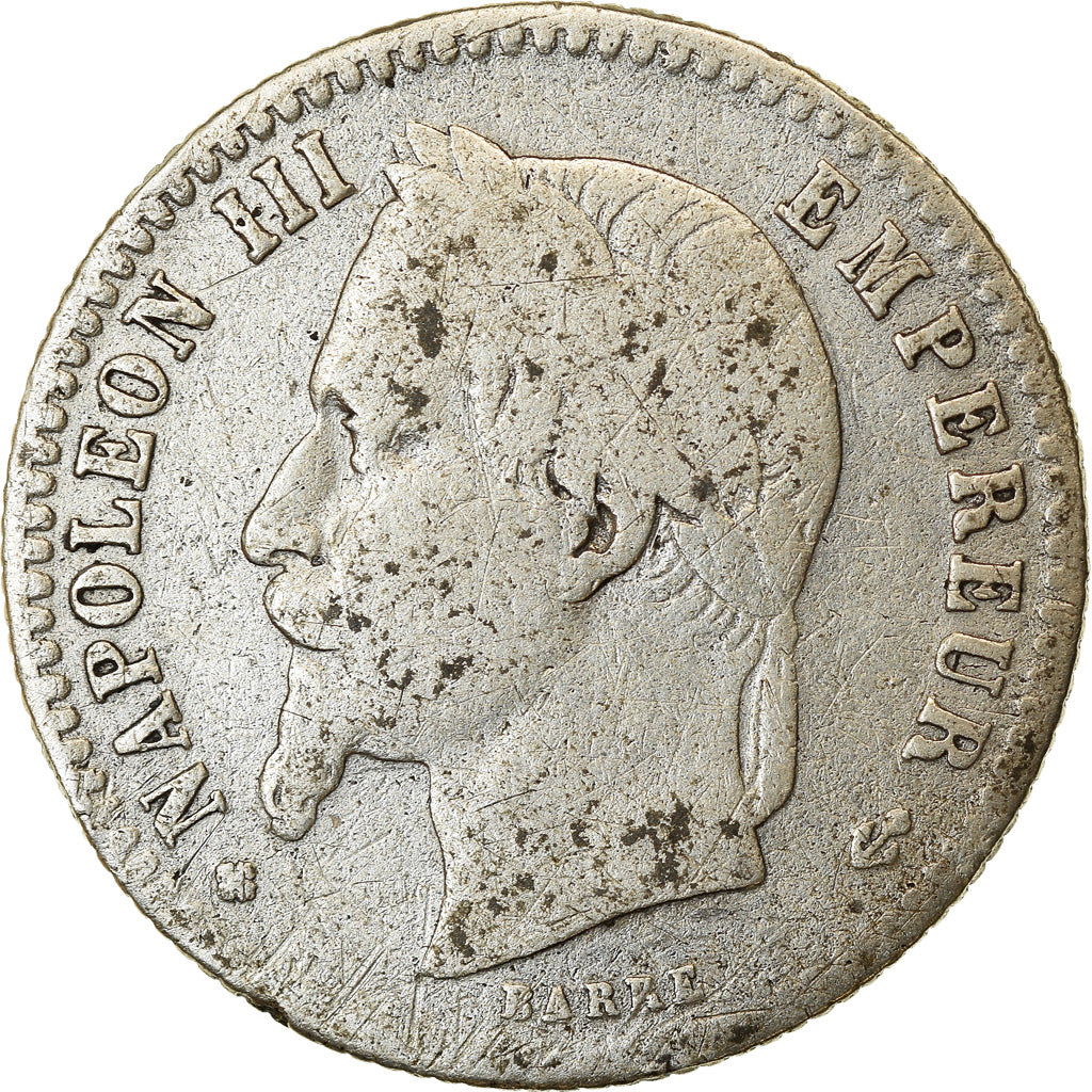 Moneta, Francia, Napoleon III, Napoléon III, 50 Centimes, 1867, Strasbourg, MB