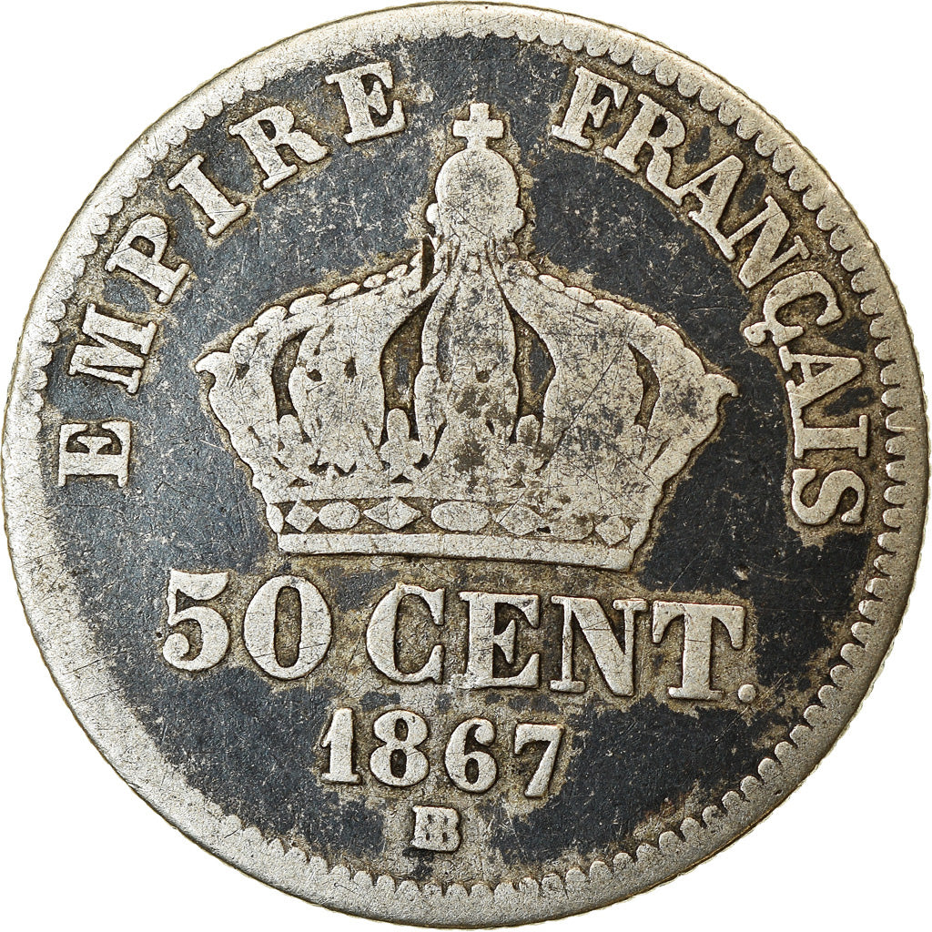 Münze, Frankreich, Napoleon III, Napoléon III, 50 Centimes, 1867, Strasbourg