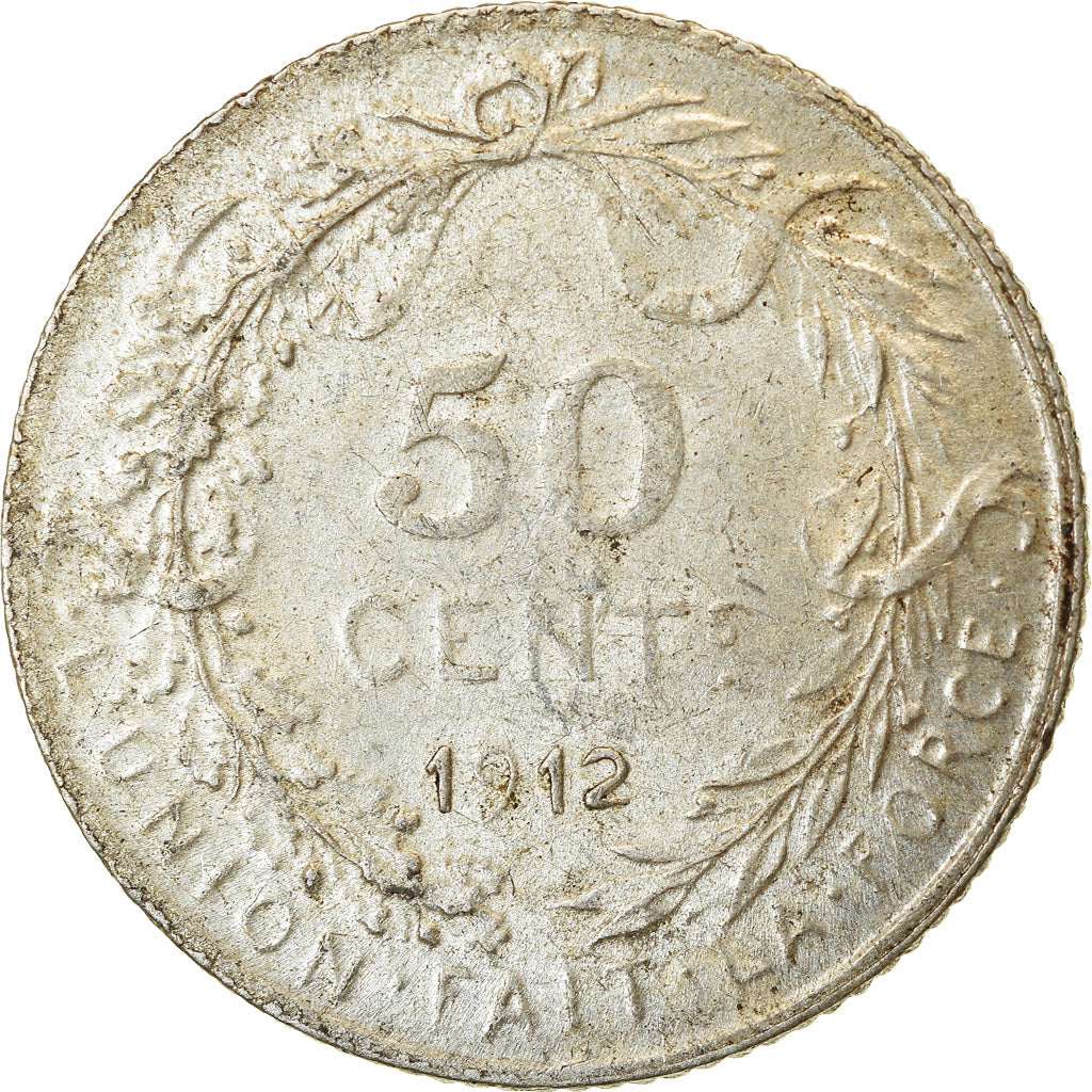 Coin, Belgium, 50 Centimes, 1912, AU(50-53), Silver, KM:70