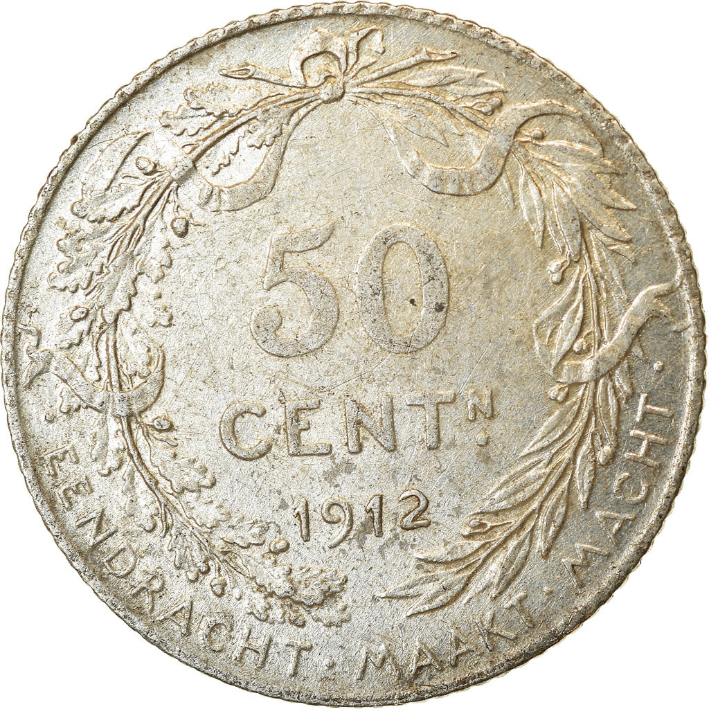 Coin, Belgium, 50 Centimes, 1912, AU(50-53), Silver, KM:71