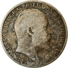 Coin, Great Britain, Edward VII, 6 Pence, 1909, VF(20-25), Silver, KM:799