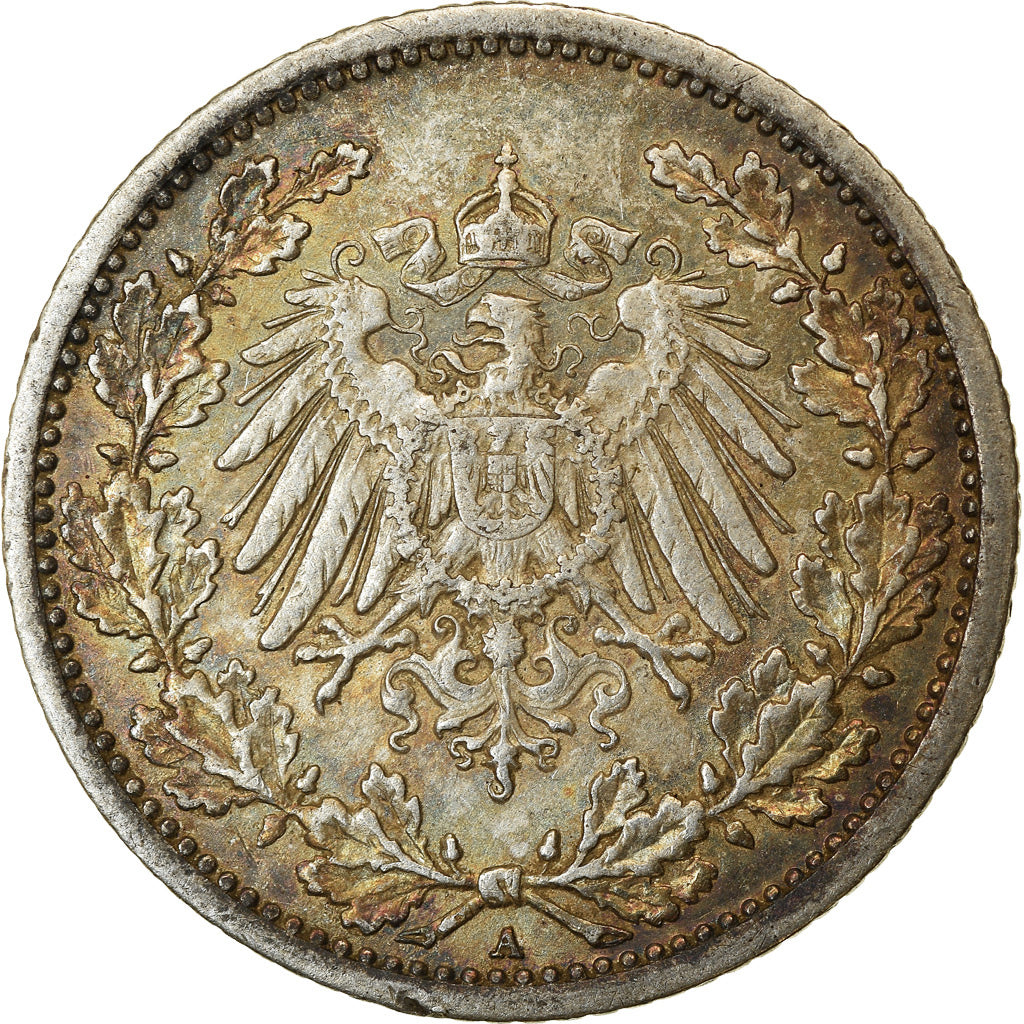 Munten, DUITSLAND - KEIZERRIJK, 1/2 Mark, 1907, Berlin, ZF+, Zilver, KM:17