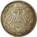 Coin, GERMANY - EMPIRE, 1/2 Mark, 1907, Berlin, AU(50-53), Silver, KM:17