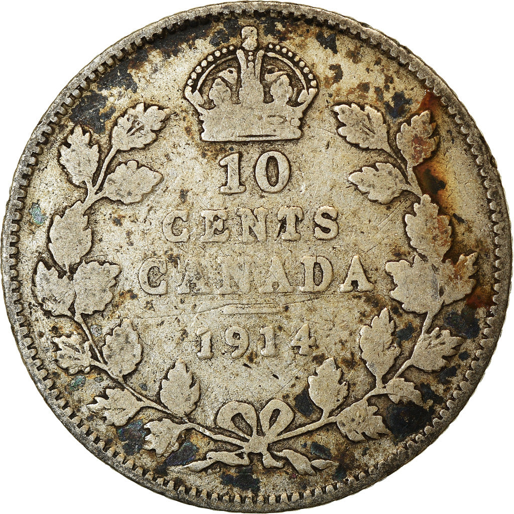 Münze, Kanada, George V, 10 Cents, 1914, Royal Canadian Mint, Ottawa, S+