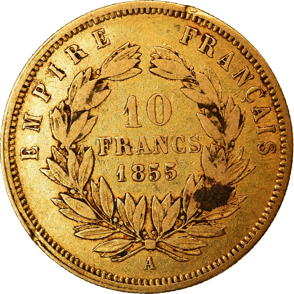 Munten, Frankrijk, Napoleon III, Napoléon III, 10 Francs, 1855, Paris, FR+