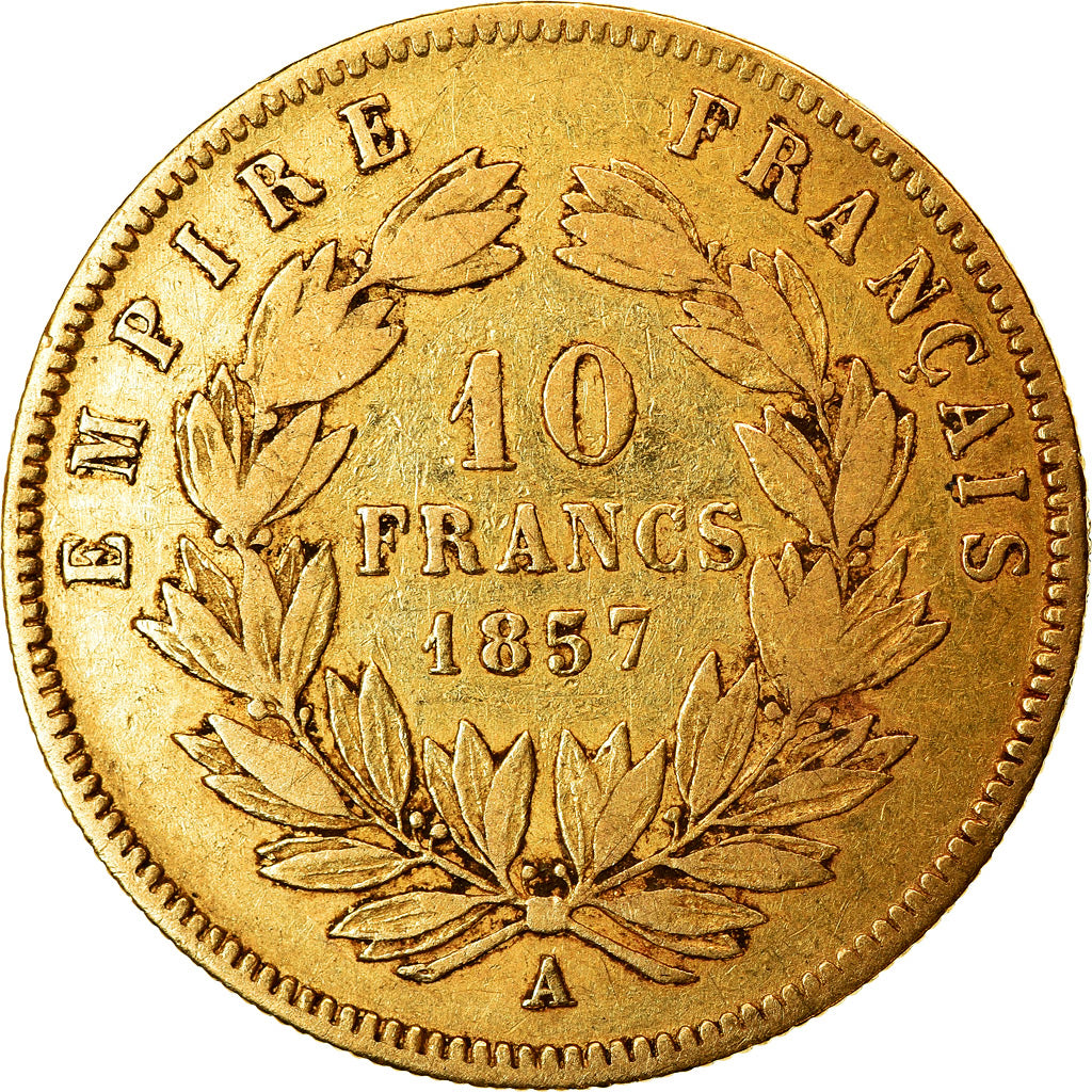 Munten, Frankrijk, Napoleon III, Napoléon III, 10 Francs, 1857, Paris, FR+