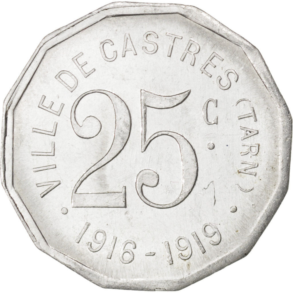 Castres, 25 Centimes 1916-1919, Elie 10.3