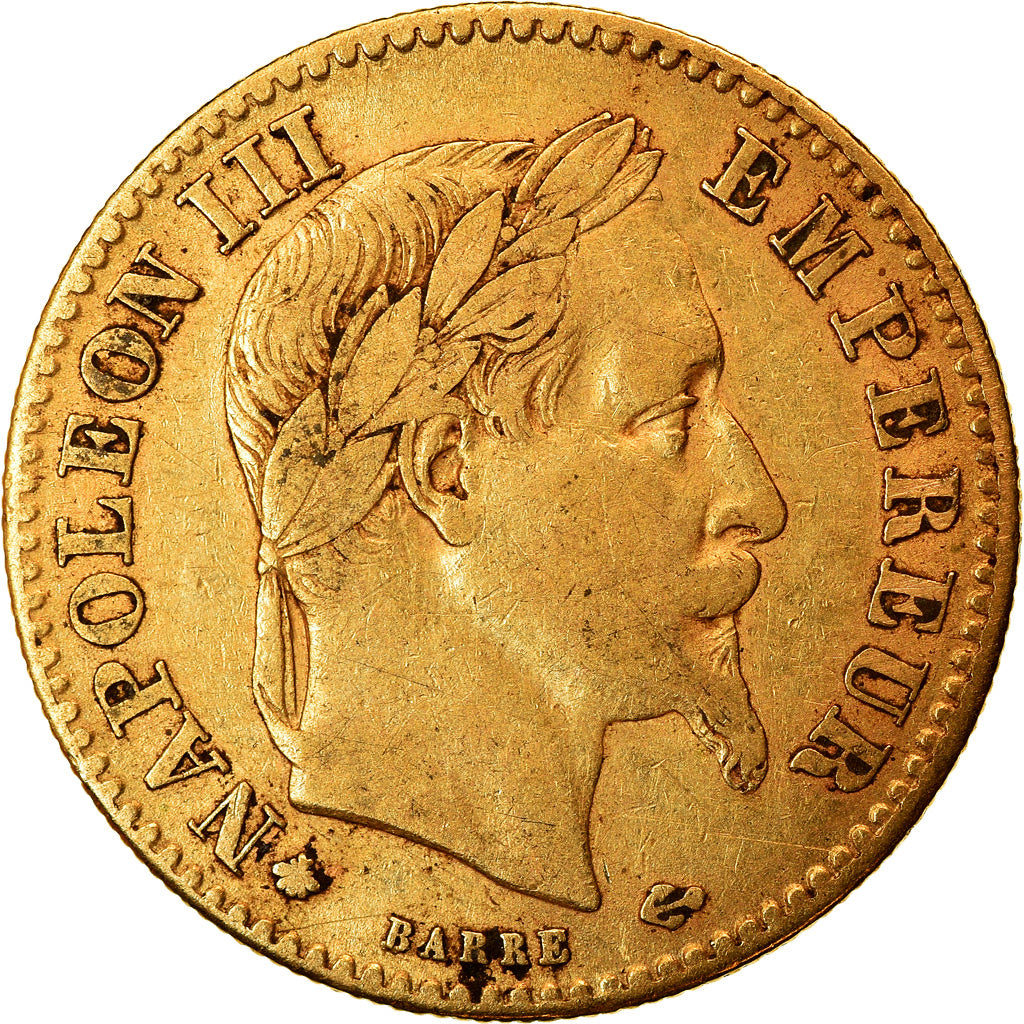 Moneda, Francia, Napoleon III, Napoléon III, 10 Francs, 1862, Paris, MBC, Oro