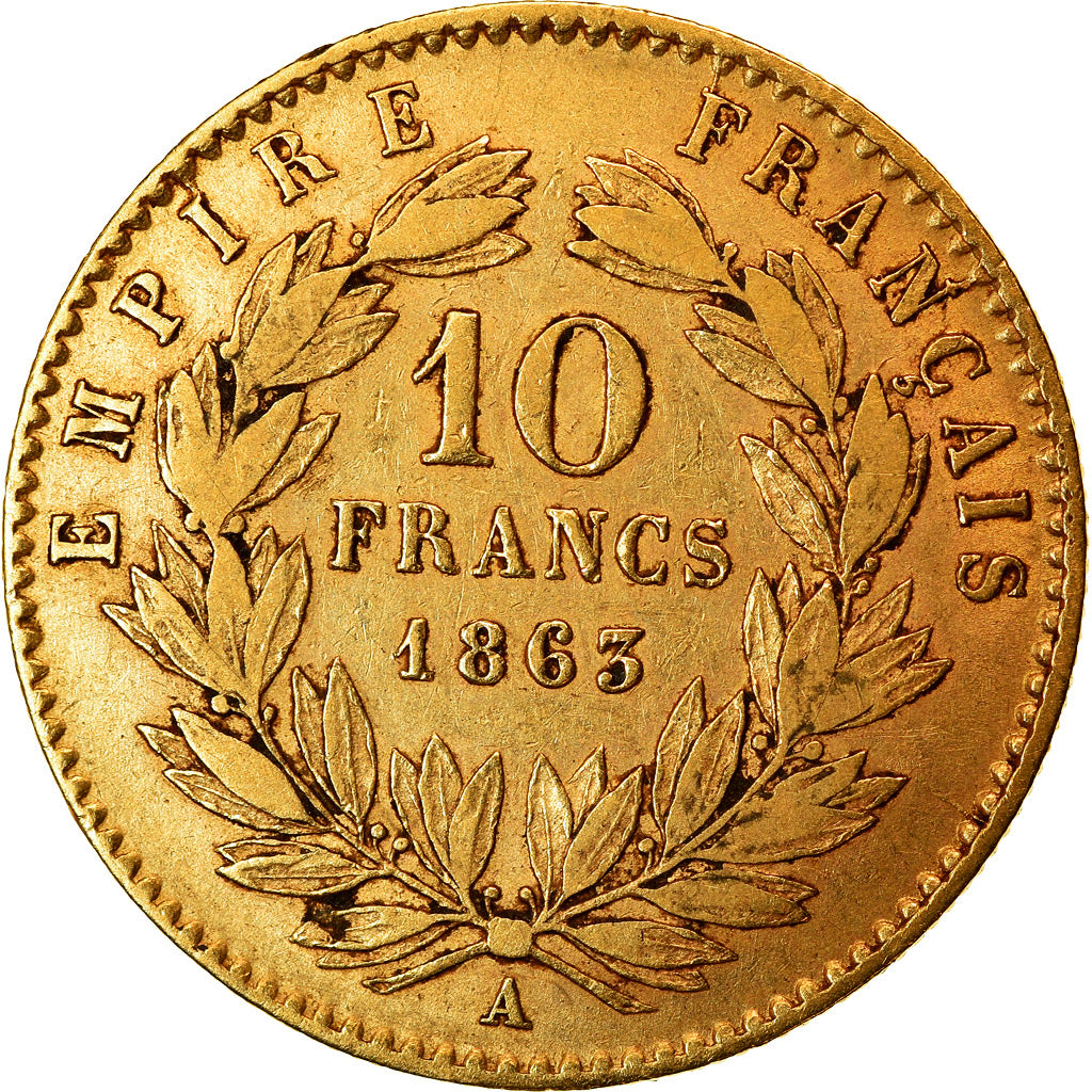 Coin, France, Napoleon III, Napoléon III, 10 Francs, 1863, Paris, EF(40-45)