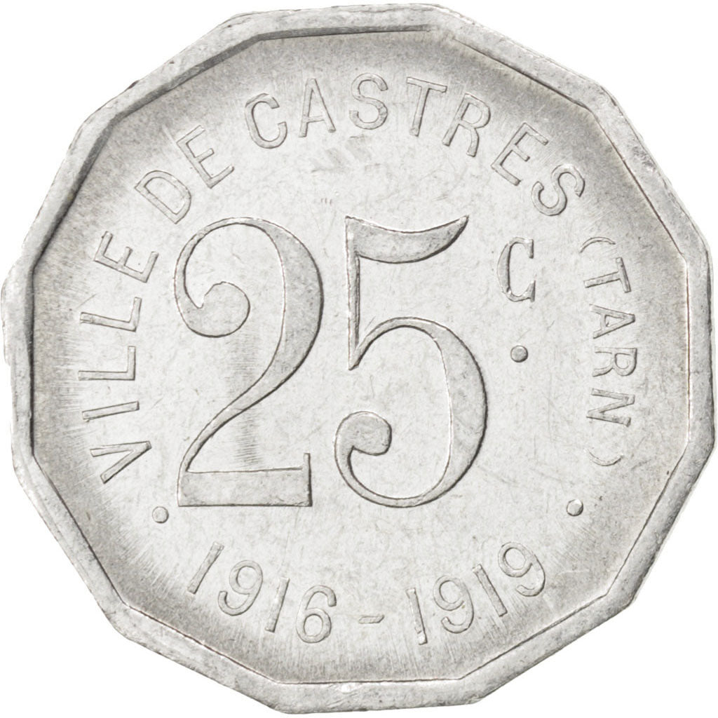 France, 25 Centimes, AU(50-53), Aluminium, Elie #10.3, 1.20