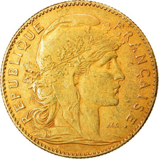 Munten, Frankrijk, Marianne, 10 Francs, 1901, Paris, ZF, Goud, KM:846