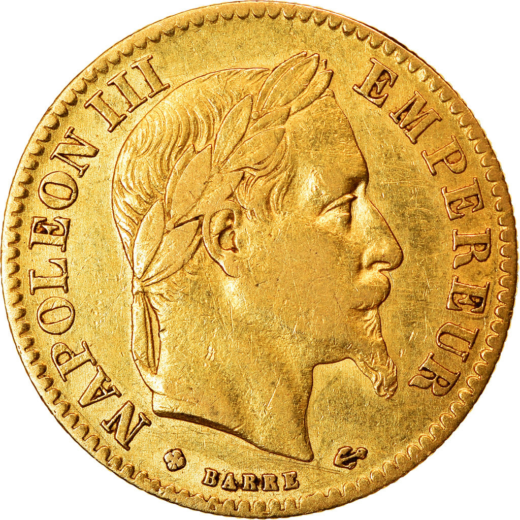 Munten, Frankrijk, Napoleon III, Napoléon III, 10 Francs, 1865, Strasbourg, ZF