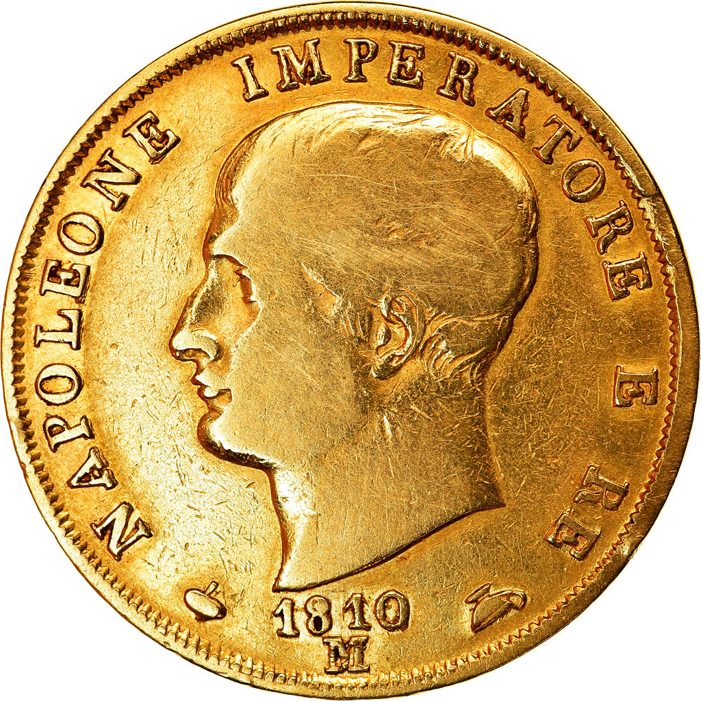 Moeda, ESTADOS ITALIANOS, KINGDOM OF NAPOLEON, Napoleon I, 40 Lire, 1810/09