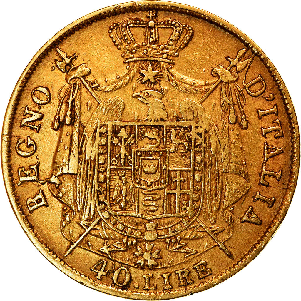 Coin, ITALIAN STATES, KINGDOM OF NAPOLEON, Napoleon I, 40 Lire, 1813/180, Milan