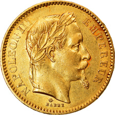 Moneta, Francia, Napoleon III, Napoléon III, 20 Francs, 1863, Paris, BB+, Oro