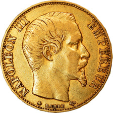 Moneda, Francia, Napoleon III, Napoléon III, 20 Francs, 1855, Strasbourg, MBC
