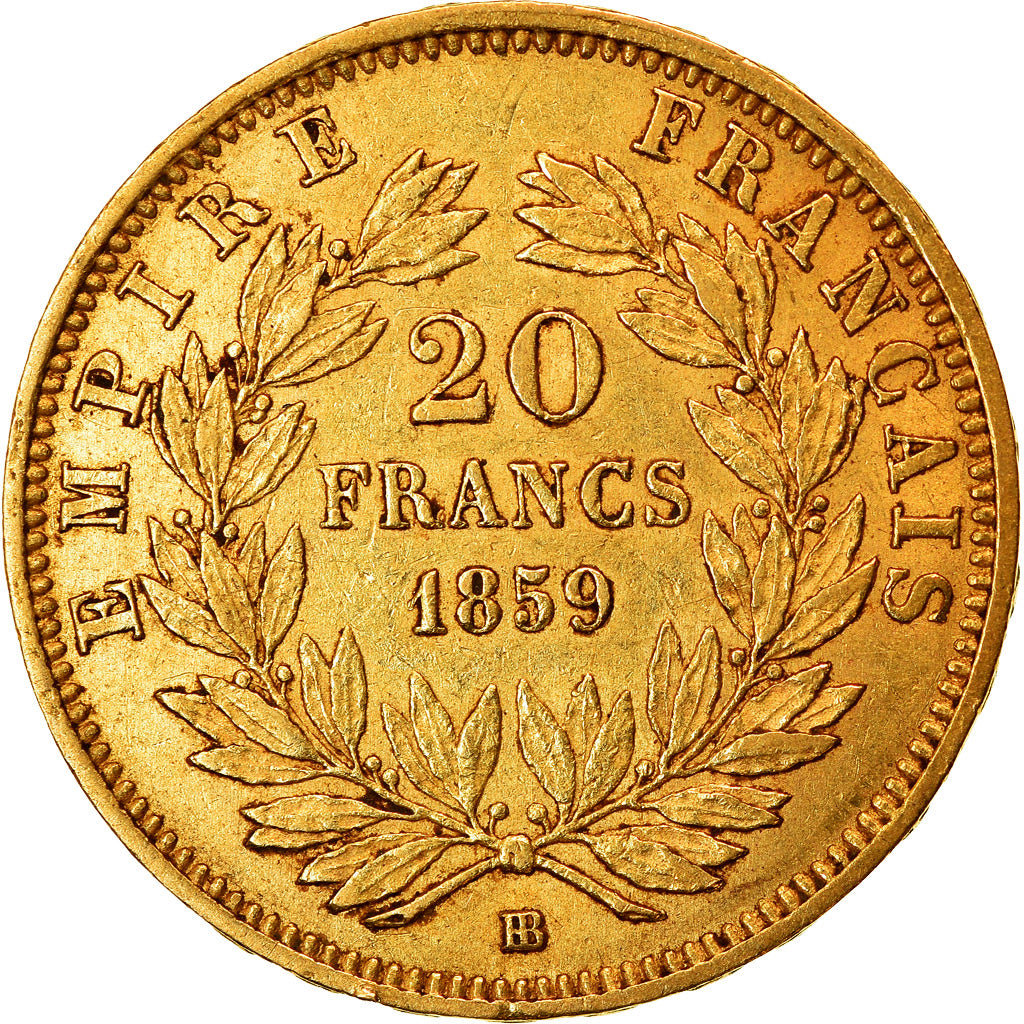 Monnaie, France, Napoleon III, 20 Francs, 1859, Strasbourg, TTB, Or