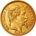 Moeda, França, Napoleon III, 20 Francs, 1865, Strasbourg, AU(50-53), Dourado