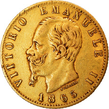 Coin, Italy, Vittorio Emanuele II, 20 Lire, 1865, Torino, EF(40-45), Gold