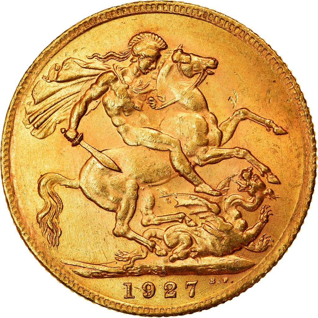 Moneta, Południowa Afryka, George V, Sovereign, 1927, AU(55-58), Złoto, KM:21