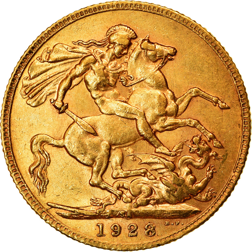 Coin, South Africa, George V, Sovereign, 1928, Pretoria, AU(50-53), Gold, KM:21
