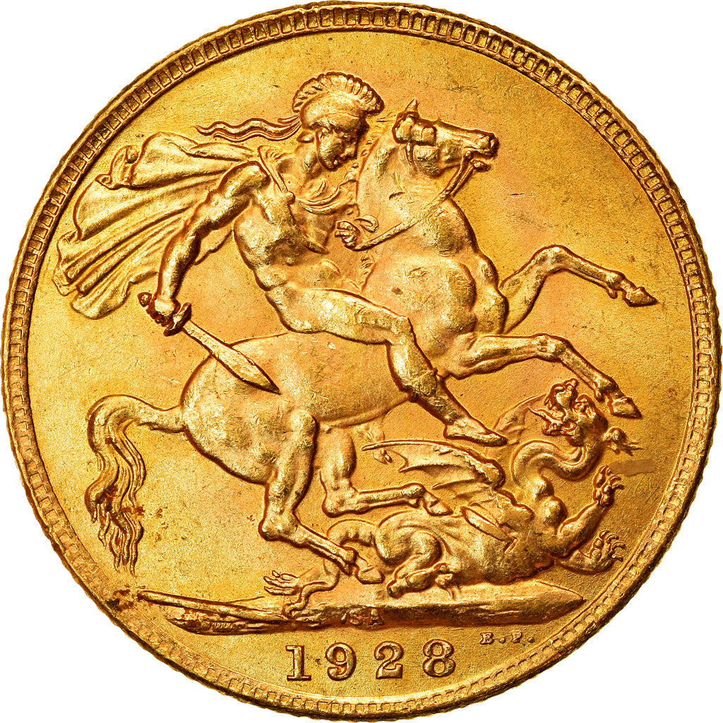 Münze, Südafrika, George V, Sovereign, 1928, Pretoria, VZ, Gold, KM:21